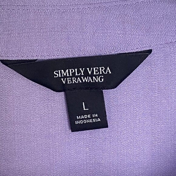 Women's long-sleeved purple button-down blouse- L - Picture 3 of 3